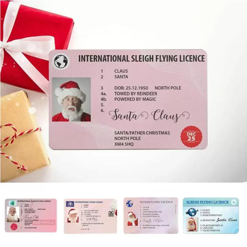 Christmas Gift Santa Greeting Card Party Favor Funny Driver's License Cardes Santas Claus Flight Cards 86*54MM New Year Wishes
Christmas Gift Santa Greeting Card Party Favor Funny Driver's License Cardes Santas Claus Flight Cards 86*54MM New Year Wishes