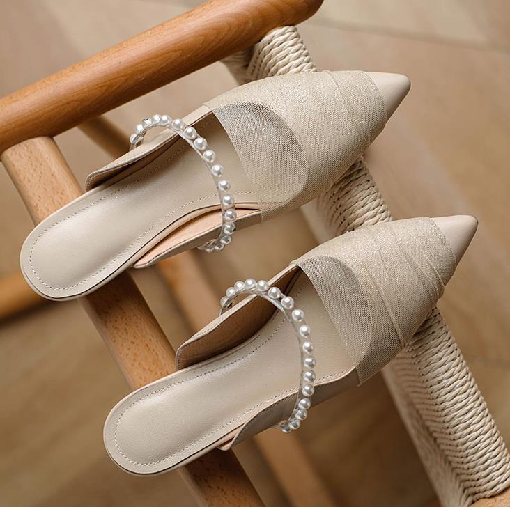 Slippers Net Red Small Fresh Pointed Toe Mesh Stitching Half Female Summer Thick With Pearls And Wearing Mules Green
Slippers Net Red Small Fresh Pointed Toe Mesh Stitching Half Female Summer Thick With Pearls And Wearing Mules Green