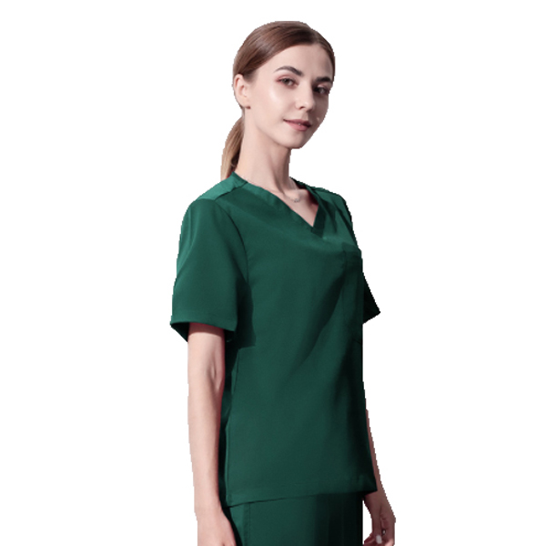 Medigo-008 Two-Pocket Mandarin Collar Scrubs Top+pants for Women & Relaxed Fit, Super Soft Stretch, Anti-Wrinkle Medical Scrubs hospital Uniform shirt