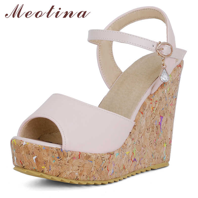 Meotina Women Sandals Shoes Wedges Super High Heel Sandals Buckle Peep Toe Ladies Footwear Summer Pink Black Big Size 43 210608
Meotina Women Sandals Shoes Wedges Super High Heel Sandals Buckle Peep Toe Ladies Footwear Summer Pink Black Big Size 43 210608