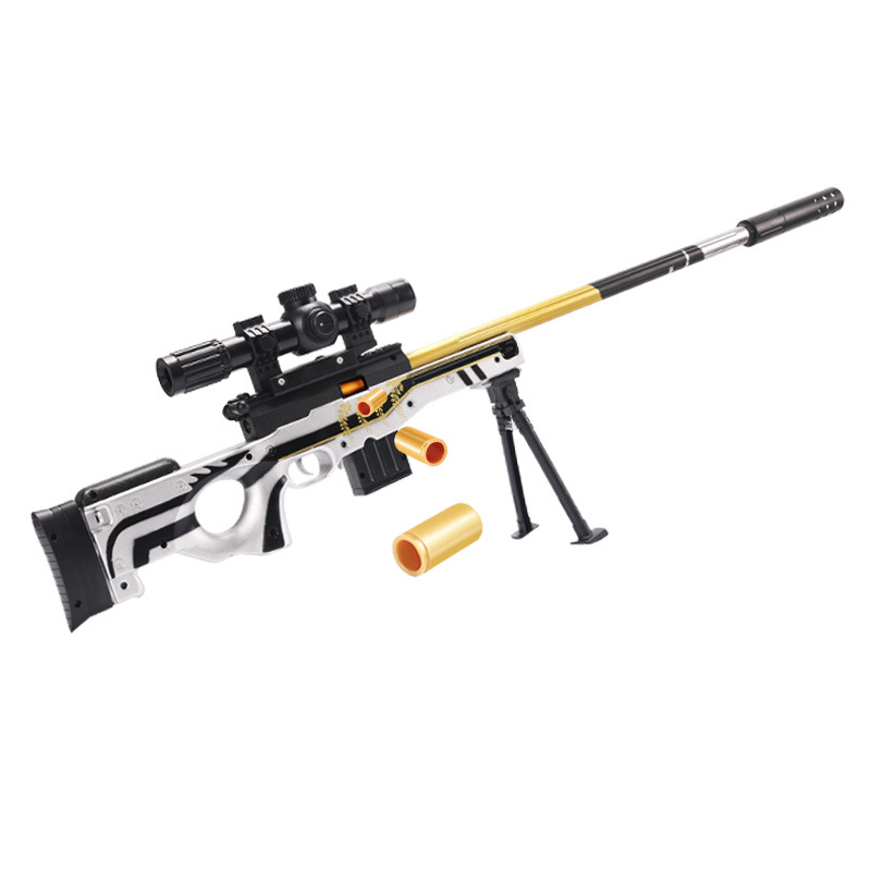 AWM Manual Soft Bullet Toy Gun Pneumatic Blaster Pistol Sniper Rifle With Bullets For Boys Adults CS Fighting Props