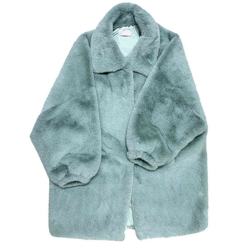 Lautaro Winter Long Oversized Warm Soft Fluffy Faux Fur Coat Women Drop Shoulder Long Sleeve Casual Loose Korean Fashion 211123
