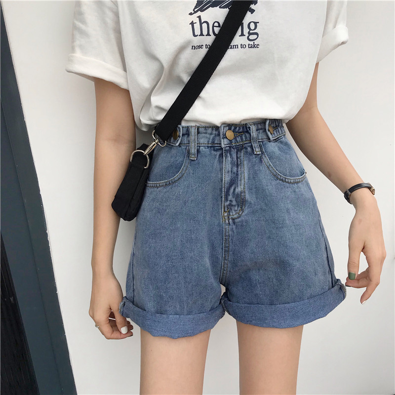 Summer Casual Light Blue Knee Length Jeans Women Plus Size 5XL High Waist Straight Denim Capris Loose Wide Legs Pants
