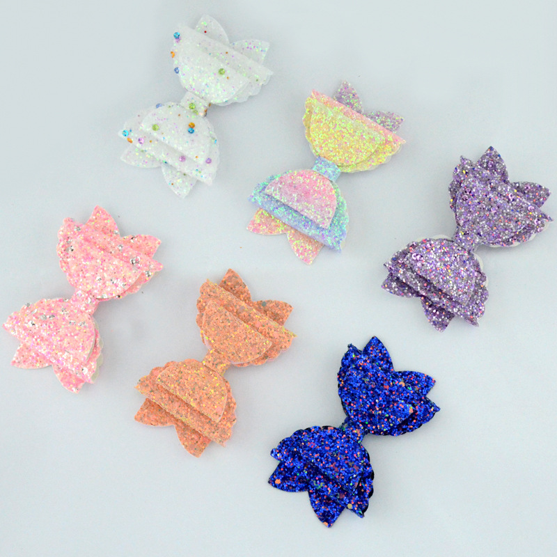 Double sequined glitter wave leather handmade bow DIY hair accessory, Slivery;white
Double sequined glitter wave leather handmade bow DIY hair accessory, Slivery;white