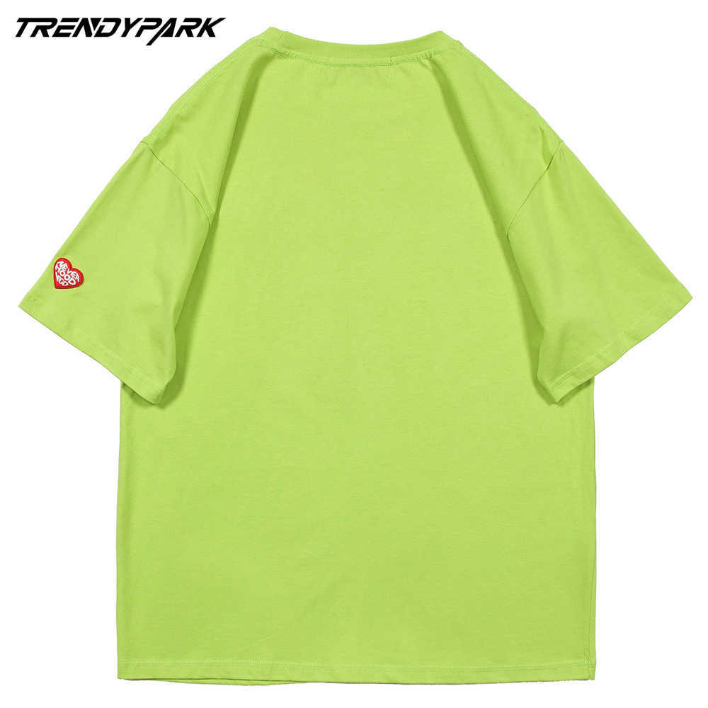 Men's Hip Hop Streetwear Tshirts Harajuku Plastic Heart T-Shirts Mens Casual Cotton Short Sleeve Tees Shirts Oversized Tops 210601