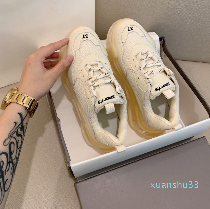 Luxury-Womens New-Season Triple S Clear Sole boots Sneakers Paris Round Toe Lace-up Mesh Panels Pull Tabs White Rubber Soles Trainers Shoes
Luxury-Womens New-Season Triple S Clear Sole boots Sneakers Paris Round Toe Lace-up Mesh Panels Pull Tabs White Rubber Soles Trainers Shoes