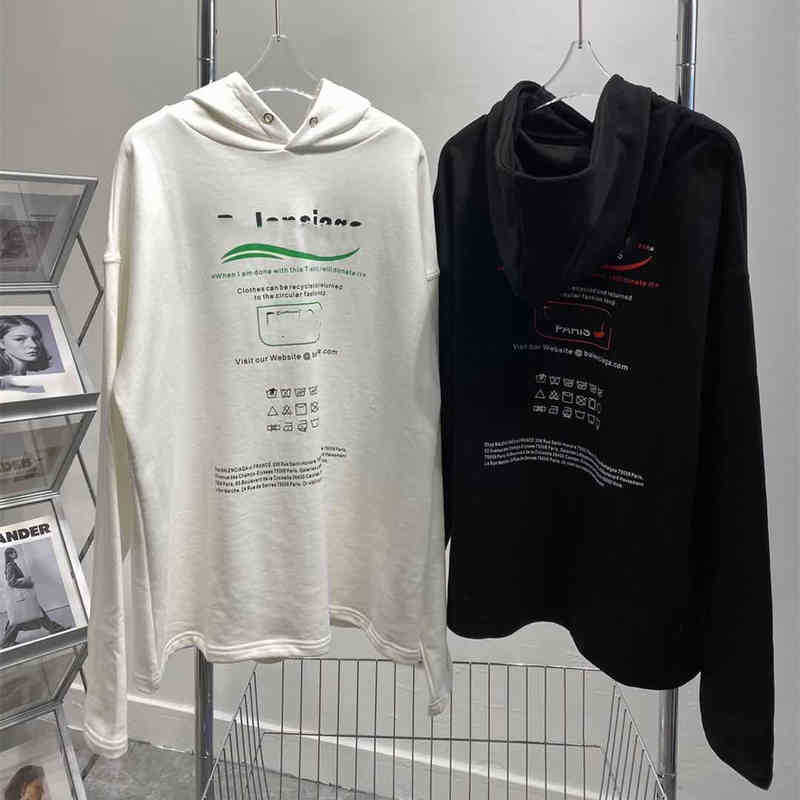 Balencaigas Paris Recycling Wave Hoodie Couple Loose Shoulder Large Terry Cotton, Black
Balencaigas Paris Recycling Wave Hoodie Couple Loose Shoulder Large Terry Cotton, Black