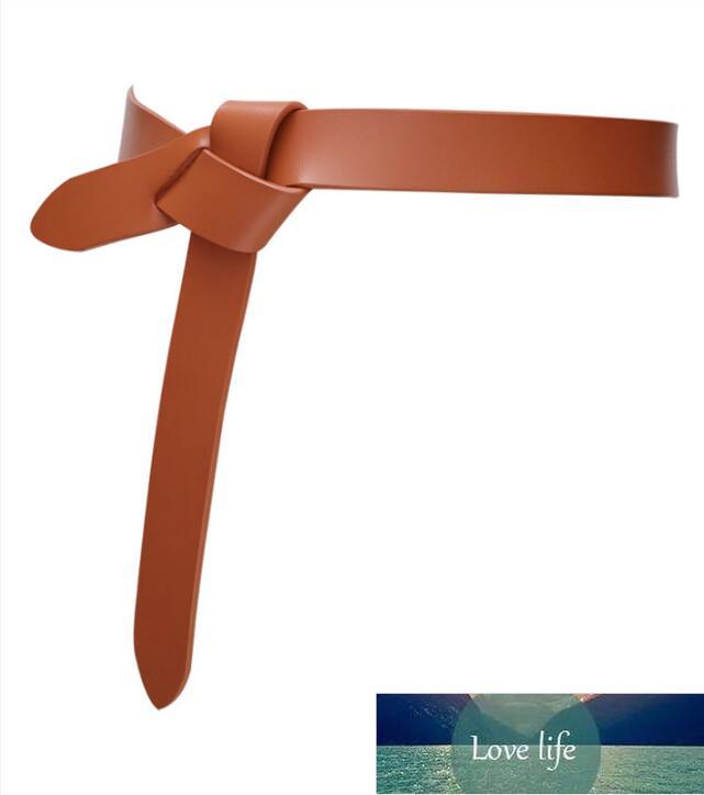 Newest Design knot cowskin belts for women soft real leather knotted strap belt long genuine dress accessories lady waistbands