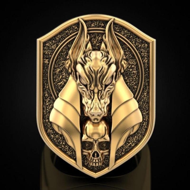 Cluster Rings Creative Ancient Egyptian Mythology Grim Reaper Anubis Ring Retro Jackal Head Human Body Plated 18K Gold Men's, Golden;silver
Cluster Rings Creative Ancient Egyptian Mythology Grim Reaper Anubis Ring Retro Jackal Head Human Body Plated 18K Gold Men's, Golden;silver