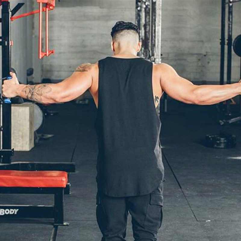 cotton sleeveless shirts tank top men Fitness shirt mens singlet Bodybuilding workout gym vest 210308