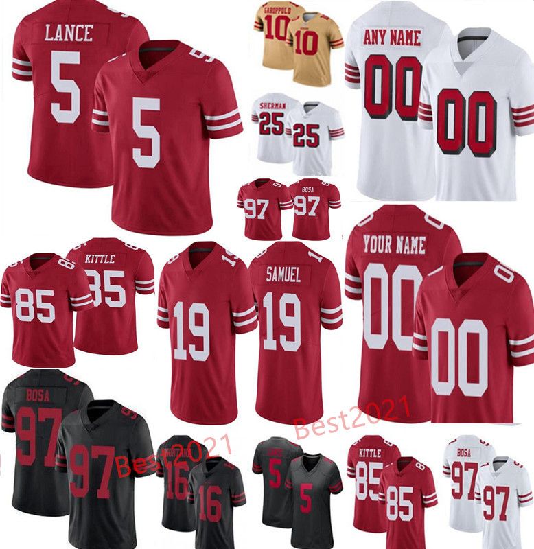Custom Mens 10 Jimmy Garoppolo 49er football 85 George Kittle 97 Nick Bosa 80 Jerry Rice San Montana jersey Francisco Trey Lance Stitched, Blue;black
Custom Mens 10 Jimmy Garoppolo 49er football 85 George Kittle 97 Nick Bosa 80 Jerry Rice San Montana jersey Francisco Trey Lance Stitched, Blue;black