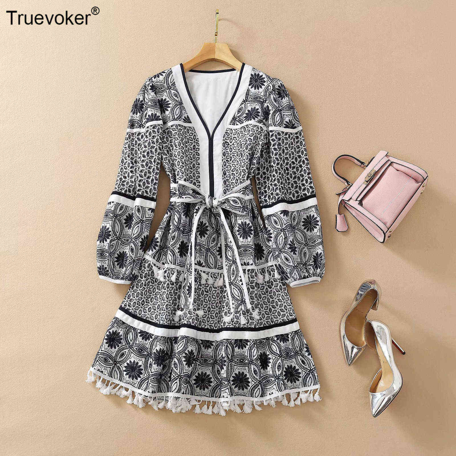 Truevoker High Street Runway Retro Embroidery Dress Lady Lantern Sleeve Vintage Enthic Tassel Tied Waist Resort Robe 210602, Black
Truevoker High Street Runway Retro Embroidery Dress Lady Lantern Sleeve Vintage Enthic Tassel Tied Waist Resort Robe 210602, Black