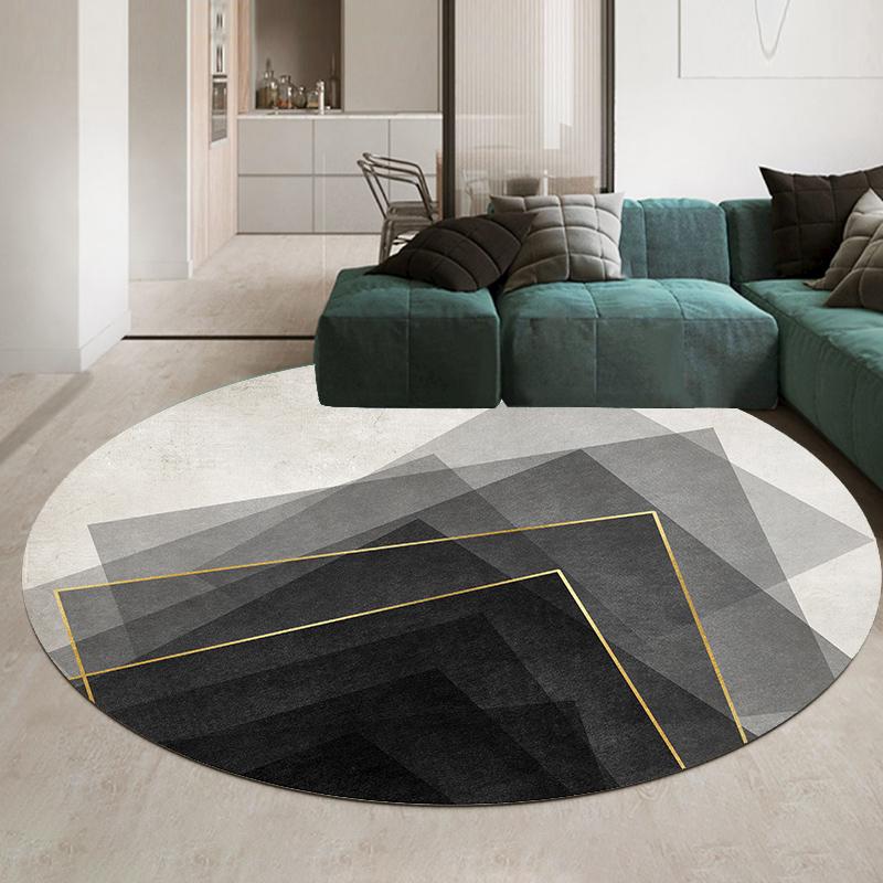 Luxury Green Round Carpet For Living Room Swing Basket Chair Area Rug Non-Slip Floor Mat Polyester Velvet Fleece Round Carpets