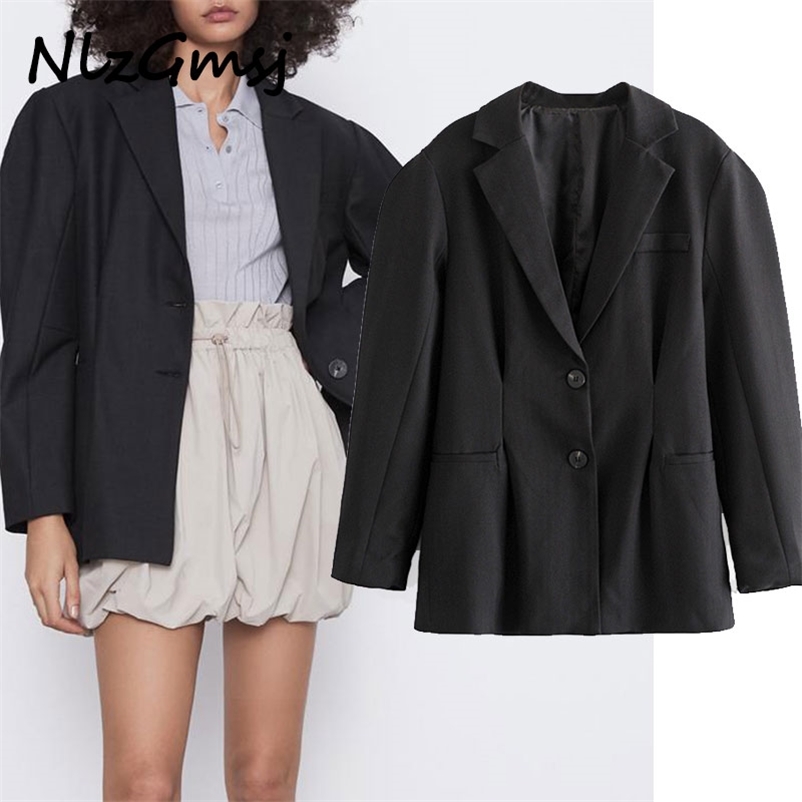 Blazer Women Fashion Wide Shoulder Long Sleeve Pockets Blazers Coat Vintage Pleated Female Outerwear Casual Chic 210628, As picture
Blazer Women Fashion Wide Shoulder Long Sleeve Pockets Blazers Coat Vintage Pleated Female Outerwear Casual Chic 210628, As picture