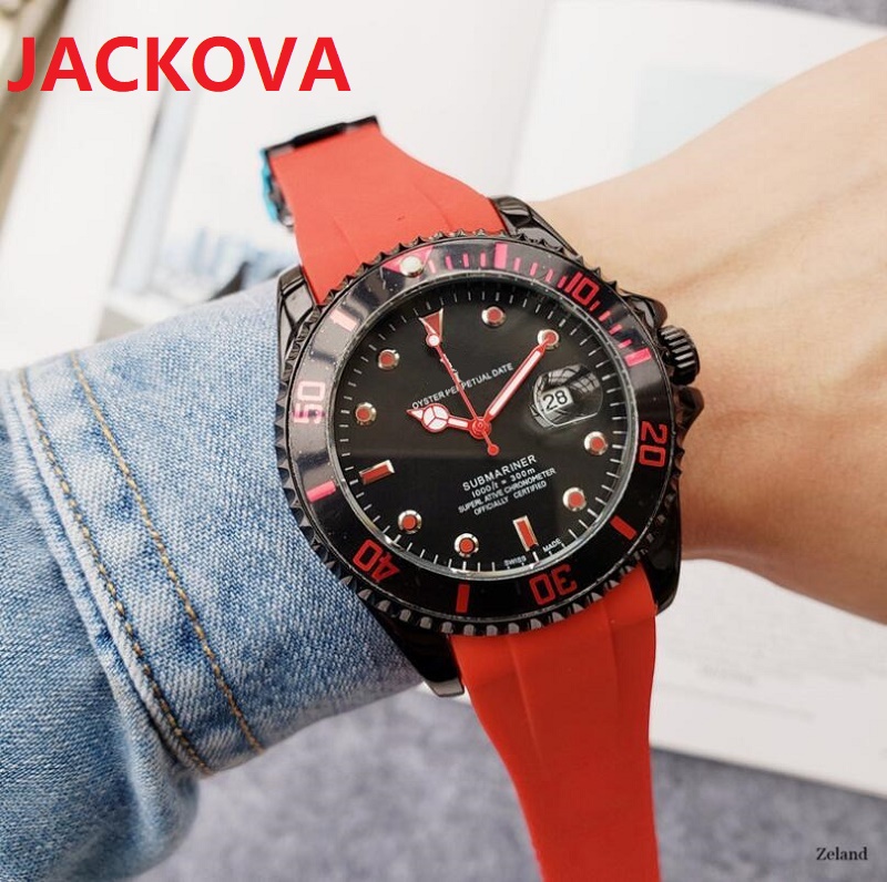 Super business switzerland highend mens watches 43mm luxury fashion calendar men black blue rubber silicone strap Wristwatches reloj de lujo, As pic