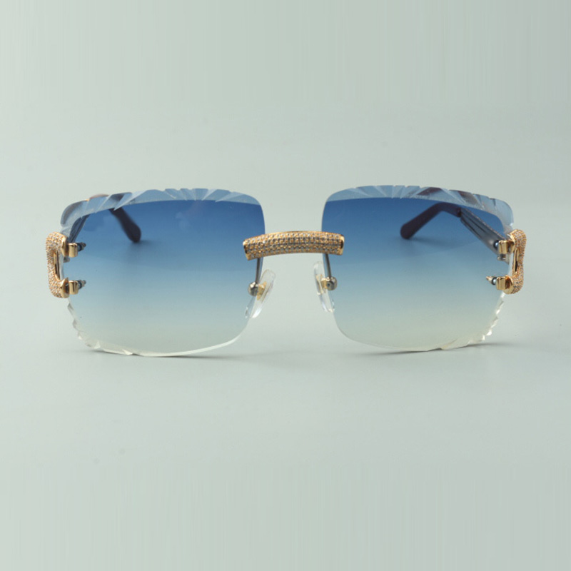 Micro-paved dia big C sunglasses 3524020 with cut lenses, size: 58-18-140mm (eye-Bridge-Temple)Fashion watch