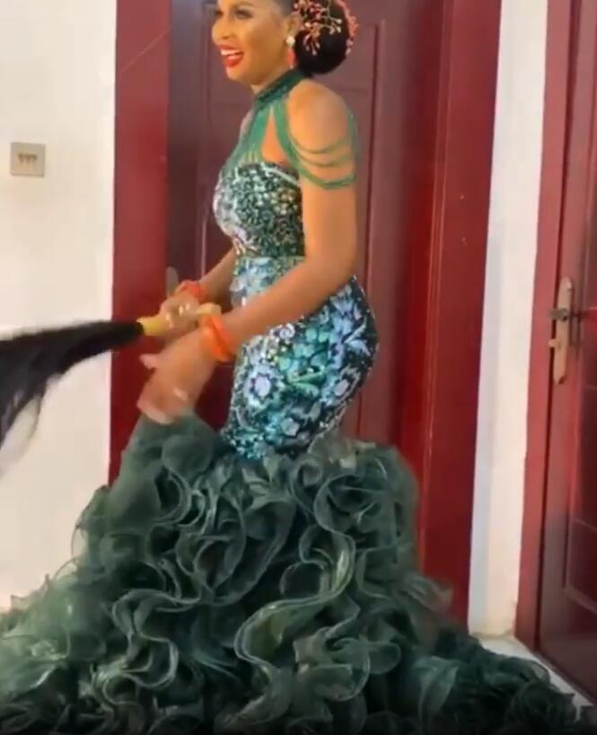 Aso Ebi 2021 Arabic Dark Green Luxurious Evening Dressses Lace Beaded Prom Dresses Tiers Formal Party Second Reception Gowns ZJ6788