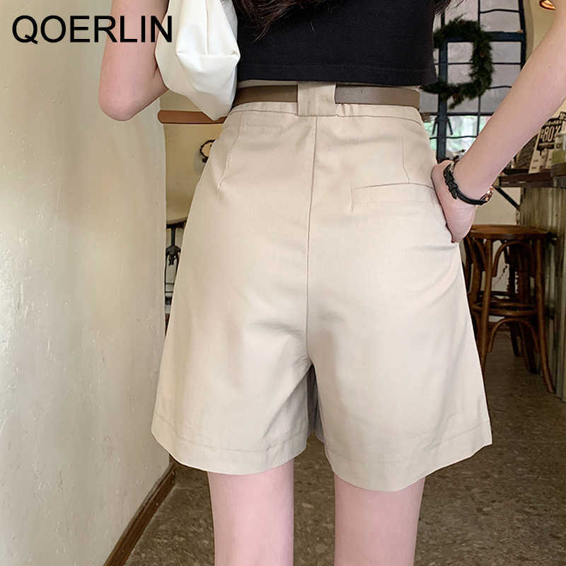 High Waist Wide Leg Shorts Women Summer Korean Black Loose A-line Cargo Girl Streetwear Casual Overalls 210601