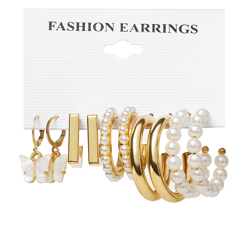 Fashion Big Hoop Pearl Earring Set Gold Metal Butterfly Circle Geometric Vintage Earrings for Women Jewelry
Fashion Big Hoop Pearl Earring Set Gold Metal Butterfly Circle Geometric Vintage Earrings for Women Jewelry