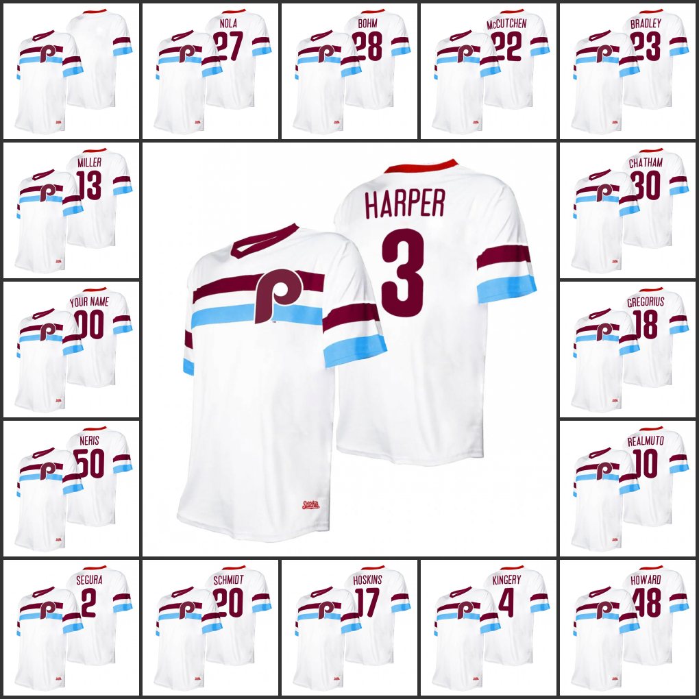 PhiladelphiaPhillies Men Women Youth #3 BryceHarper 27 Aaron Nola 18 Didi Gregorius Custom White Cooperstown Collection V-Neck Jersey, Black
PhiladelphiaPhillies Men Women Youth #3 BryceHarper 27 Aaron Nola 18 Didi Gregorius Custom White Cooperstown Collection V-Neck Jersey, Black