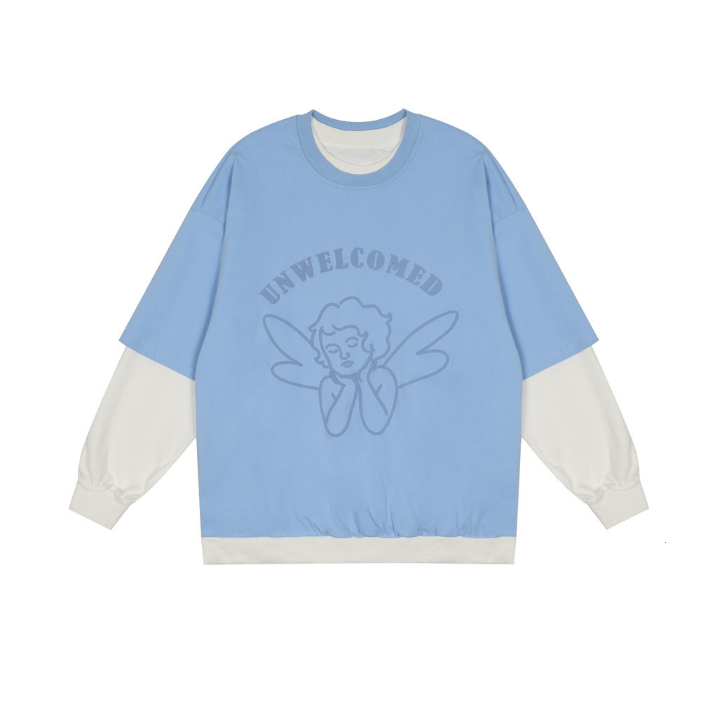 Sweatshirts Angel print two sided hoodless sweater mens fashion brand loose round neck long sleeve fake piece Pullover Hoodie, Green
Sweatshirts Angel print two sided hoodless sweater mens fashion brand loose round neck long sleeve fake piece Pullover Hoodie, Green