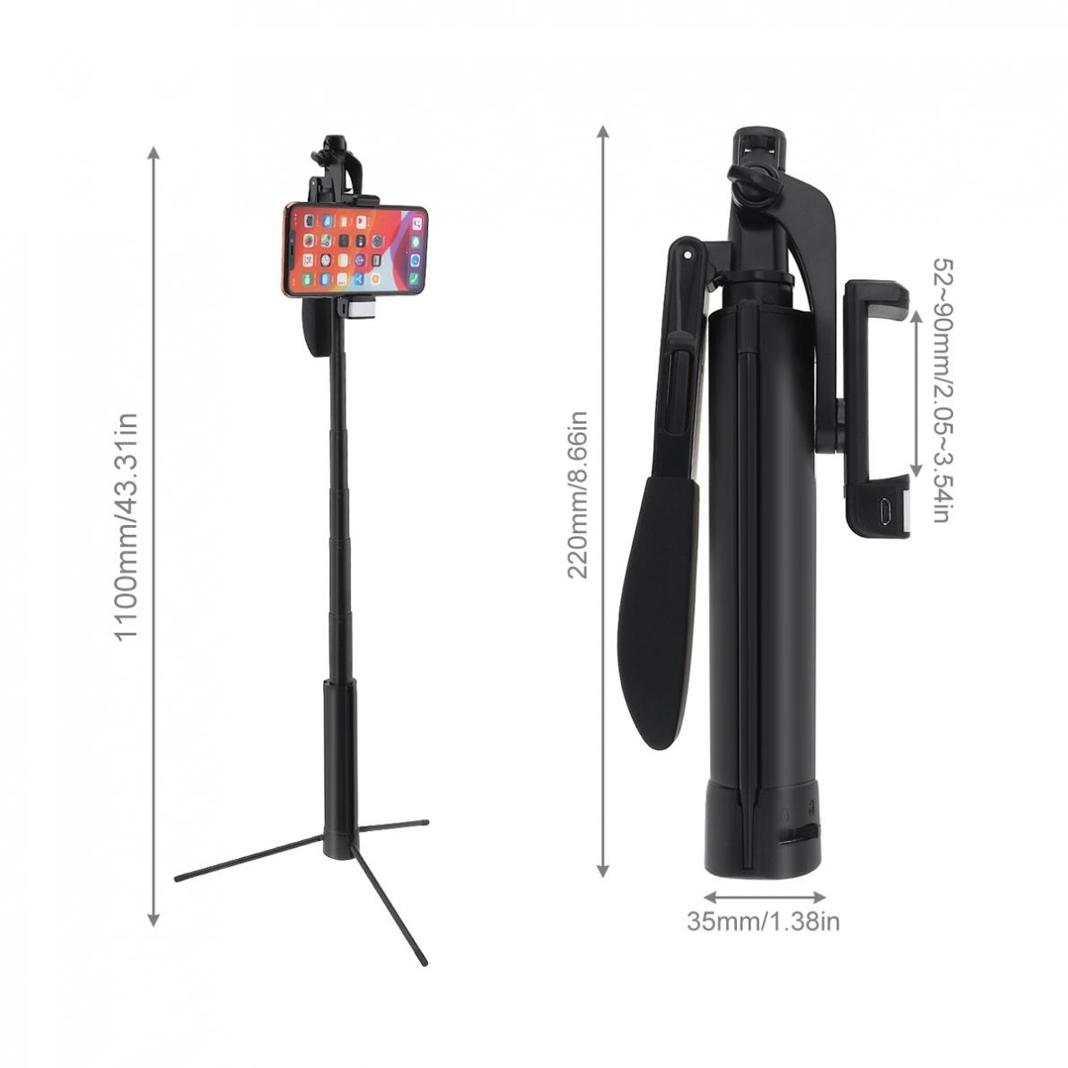 Portable Integrated Selfie Stick Tripod Live Stabilizer with Adjustable Fill Light Mobile Phone Bracket Remote