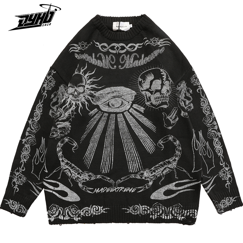 Oversized Sweater Men Women Harajuku Skull Graffiti Retro Vintage Knitted Sweater Unisex Cotton Pullover 2021 Autumn And Winter, Red
Oversized Sweater Men Women Harajuku Skull Graffiti Retro Vintage Knitted Sweater Unisex Cotton Pullover 2021 Autumn And Winter, Red