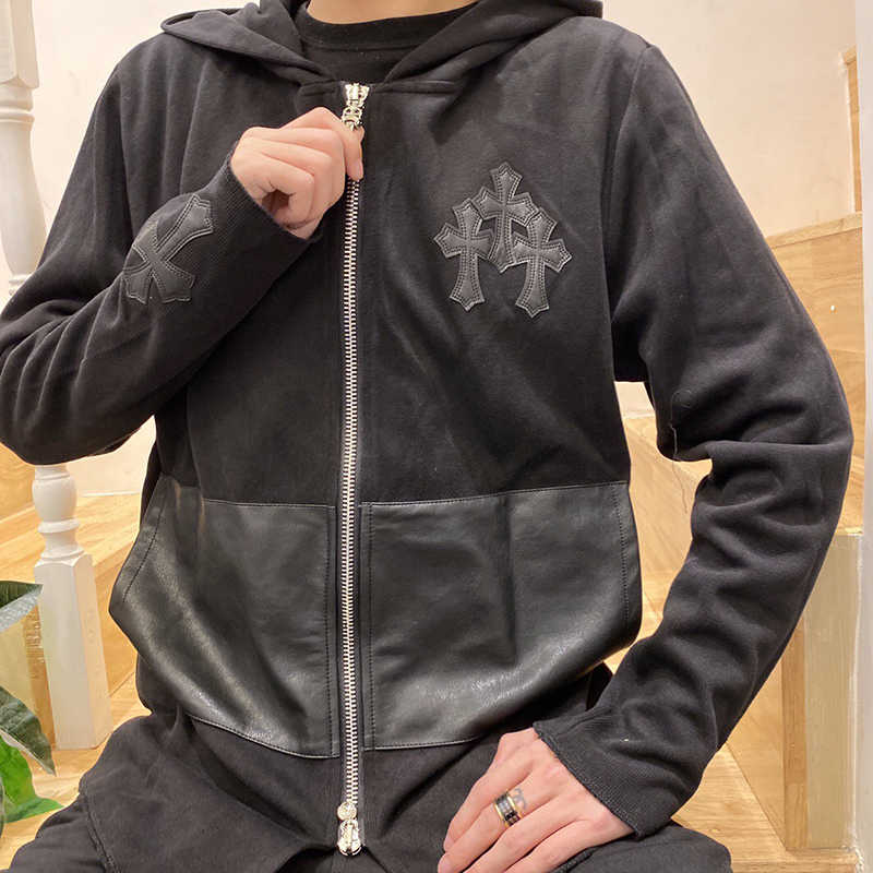 20ss autumn and winter fashion brand croxin Leather Cross Leather Pocket casual coat men's and women's pure cotton zipper Hooded Sweater, Black
20ss autumn and winter fashion brand croxin Leather Cross Leather Pocket casual coat men's and women's pure cotton zipper Hooded Sweater, Black