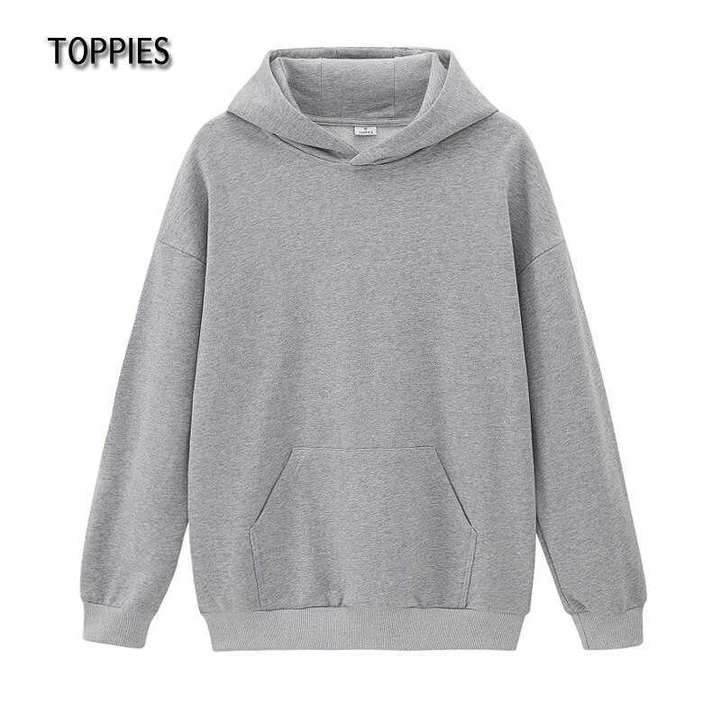 Toppies Woman Hoodies Solid Color Pullovers Female Jumpers White Sweatshirts Oversized Streetwear 210910