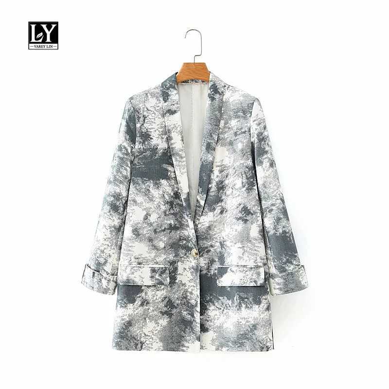 LY VAREY LIN Autumn Women Casual Suit Jacket Black White Tie Dyed Printing Single Button Loose Office Lady Outerwear 210526, Grey
LY VAREY LIN Autumn Women Casual Suit Jacket Black White Tie Dyed Printing Single Button Loose Office Lady Outerwear 210526, Grey