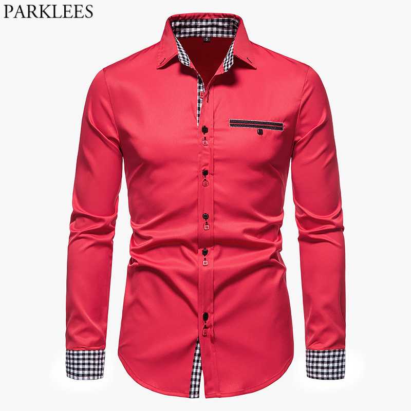 Men's Dress Shirts Parklees Red Plaid Patchwork Shirt Men 2021 Brand Formal Business Mens Long Sleeve Casual Button Down Chemsie, Navy
Men's Dress Shirts Parklees Red Plaid Patchwork Shirt Men 2021 Brand Formal Business Mens Long Sleeve Casual Button Down Chemsie, Navy