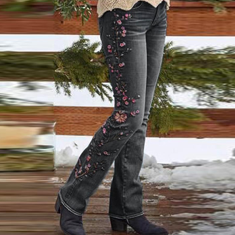 2021 Long Straight Fall New High Waist Thin Ladies Tide Wild-leg Pants Woman Jeans Printing Pant Women 02v7, Dark grey 
2021 Long Straight Fall New High Waist Thin Ladies Tide Wild-leg Pants Woman Jeans Printing Pant Women 02v7, Dark grey