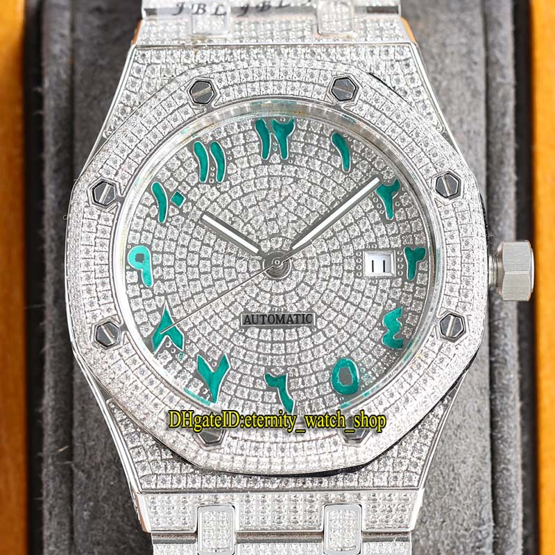 RFF SS15400 A3120 Automatic Fully Iced Out Mens Watch Green Arabic numerals Diamond Dial Diamonds Case And Bracelet 15202 15452 15502 eternity Jewellery Watches, Watch waterproof production cost
RFF SS15400 A3120 Automatic Fully Iced Out Mens Watch Green Arabic numerals Diamond Dial Diamonds Case And Bracelet 15202 15452 15502 eternity Jewellery Watches, Watch waterproof production cost