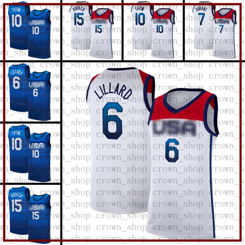Devin 15 Booker Damian 6 Lillard Kevin 7 Durant Basketball Jerseys USA Men 2021 Summer Olympics Jayson 10 Tatum
Devin 15 Booker Damian 6 Lillard Kevin 7 Durant Basketball Jerseys USA Men 2021 Summer Olympics Jayson 10 Tatum