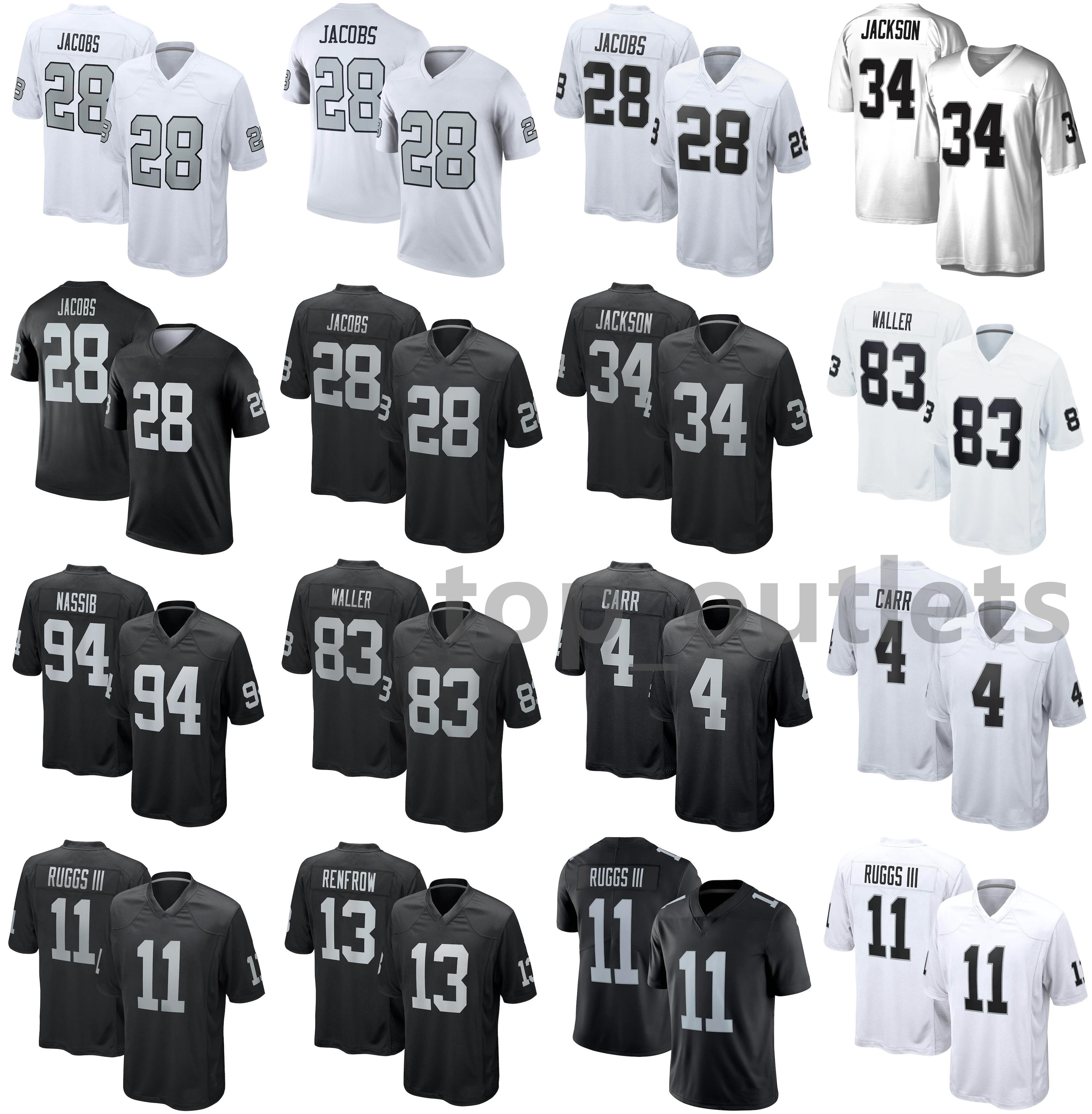 2021 Raiders American Football Jerseys Bo 34 Jackson Jersey Carl 94 Nassib Darren 83 Waller Derek 4 Carr Henry 11 Ruggs III Hunter Renfrow Stitched Size S-XXXL, As photo
2021 Raiders American Football Jerseys Bo 34 Jackson Jersey Carl 94 Nassib Darren 83 Waller Derek 4 Carr Henry 11 Ruggs III Hunter Renfrow Stitched Size S-XXXL, As photo