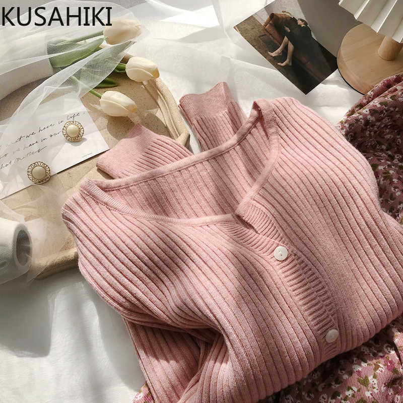 KUSAHIKI Korean O-neck Sweater Coat Single Breasted Long Sleeve Women Knitted Cardigan Causal Solid Knitwear Tops 6E754 210602, Khaki
KUSAHIKI Korean O-neck Sweater Coat Single Breasted Long Sleeve Women Knitted Cardigan Causal Solid Knitwear Tops 6E754 210602, Khaki