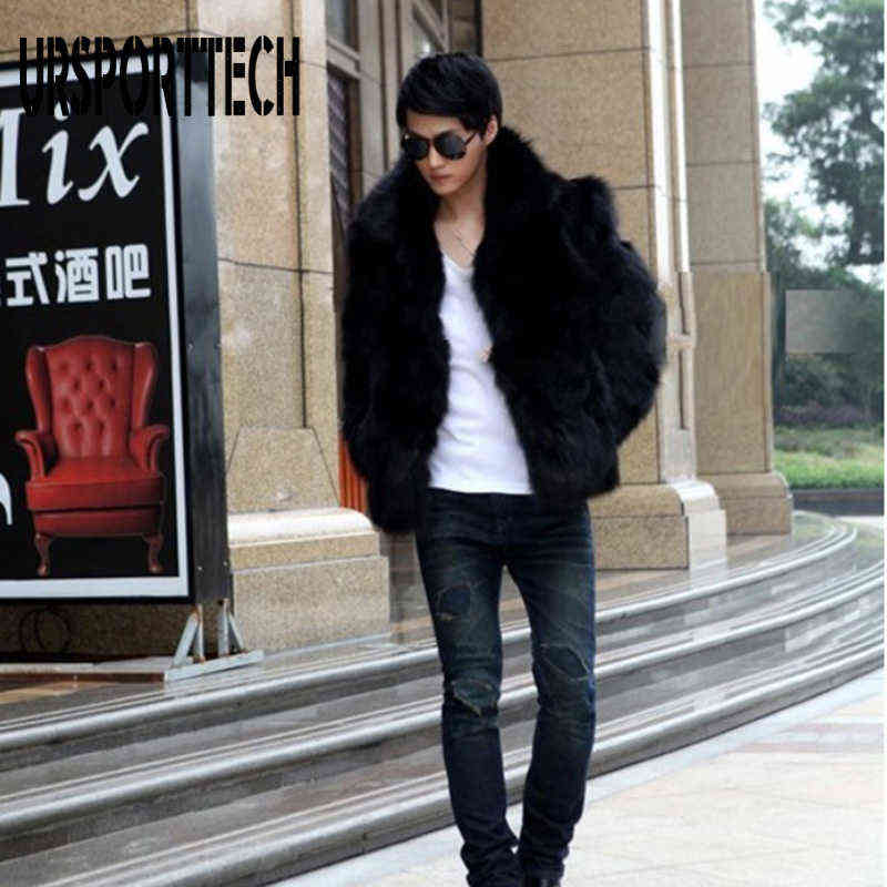 Men's Winter Faux Fur Coat Jacket - Casual Loose Warm Overcoat, Thicken Streetwear, Oversize