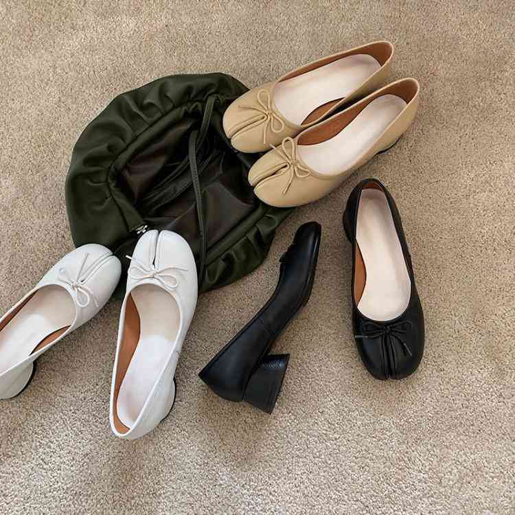 Shoes Women's Dress Fashion Leather Bowtie Tabi Split Toe Mid Heel Ballet Court Pumps Sandals Real, Black
Shoes Women's Dress Fashion Leather Bowtie Tabi Split Toe Mid Heel Ballet Court Pumps Sandals Real, Black