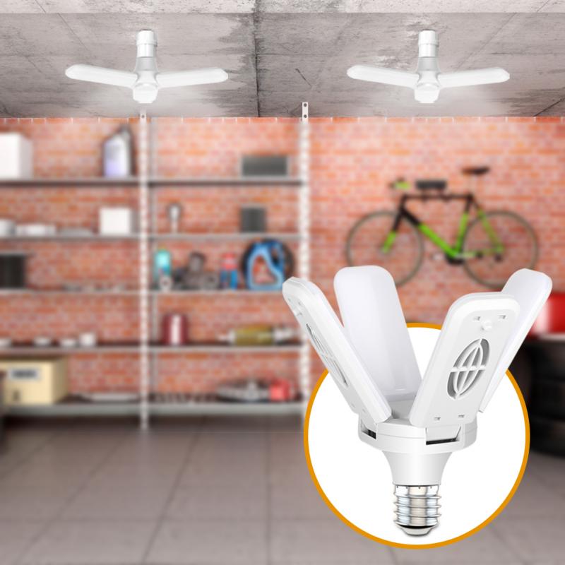 Smart Home Control Bright Garage Light White Light Adjustable Panels Led Lamp E27 Ceiling Folding Fan Install Living Room High Quality