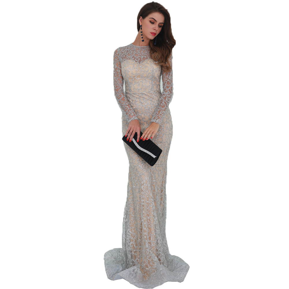 2021 New Shiny Sier Sequins Dubai Mermaid Evening Long Sleeves Arabic Formal Prom Es Gold Bodycon Maxi Party Gown 9vx4 
2021 New Shiny Sier Sequins Dubai Mermaid Evening Long Sleeves Arabic Formal Prom Es Gold Bodycon Maxi Party Gown 9vx4