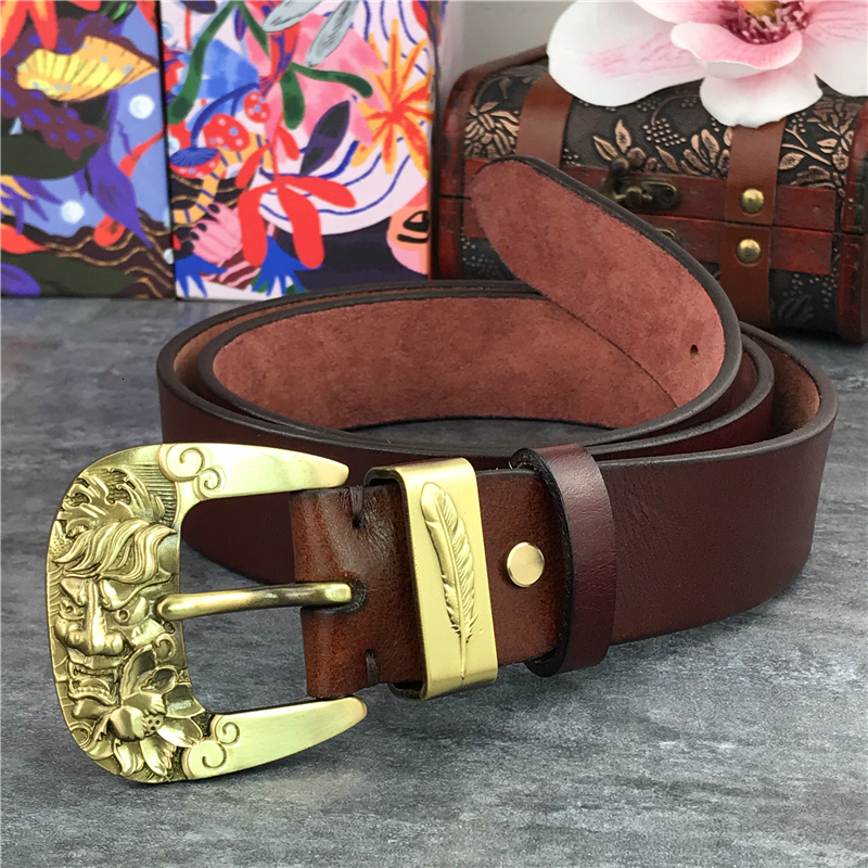 2021 New Genuine Vintage Brass Skull Buckle Men Leather Ceinture Long Waist Belt Cinturon Mujer Riem Mbt0114 Xn1l, Black
2021 New Genuine Vintage Brass Skull Buckle Men Leather Ceinture Long Waist Belt Cinturon Mujer Riem Mbt0114 Xn1l, Black