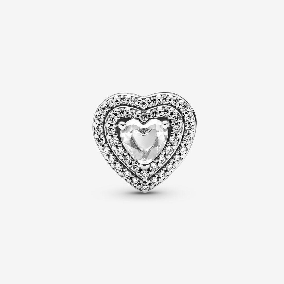 Authentic 925 Silver Beads Bracelets Sparkling Leveled Hearts Charm Slide Bead Charms Fits European Style Jewelry Bracelets Murano