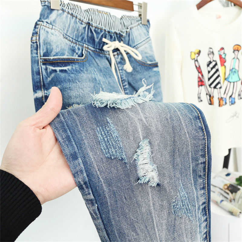 Summer Ripped Boyfriend Jeans For Women Fashion Loose Vintage High Waist Plus Size 5XL Pantalones Mujer Vaqueros Q58 210922