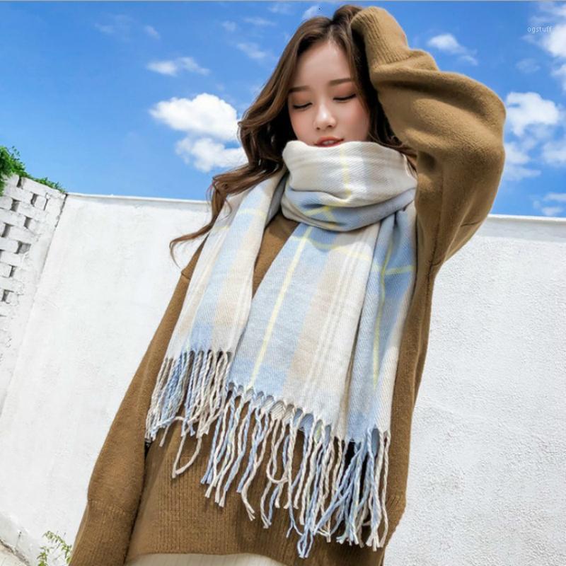 Scarves Arrival Fashion Plaid Scarf Winter Lady High Quality Comfortable Warm Thick Long Women Tassel Big Outdoor Sweet Shawl, Blue;gray
Scarves Arrival Fashion Plaid Scarf Winter Lady High Quality Comfortable Warm Thick Long Women Tassel Big Outdoor Sweet Shawl, Blue;gray