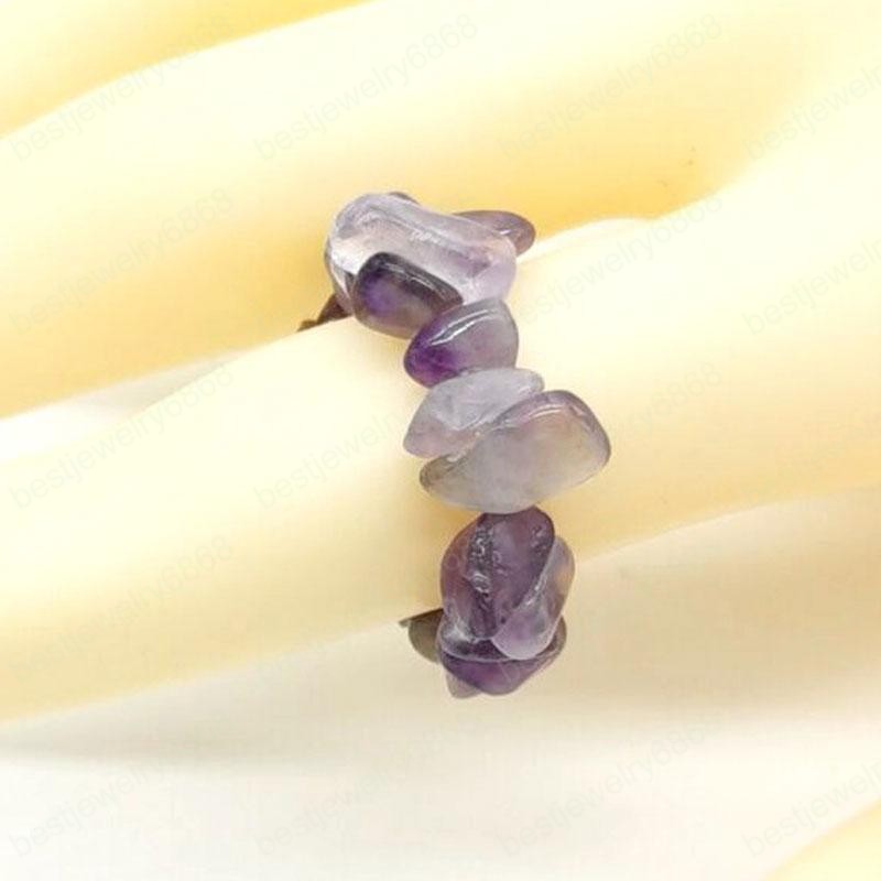 Irregular Natural Crystal Stone Handmade Band Rings For Women Girl Fashion Party Club Decor Punk Jewelry