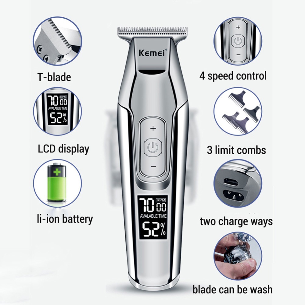 Kemei KM-5027 Clipper Professional Cordless Trimmer for Men Beard Electric Cutter Oil Head Hair Cutting Machine High quality C260312
