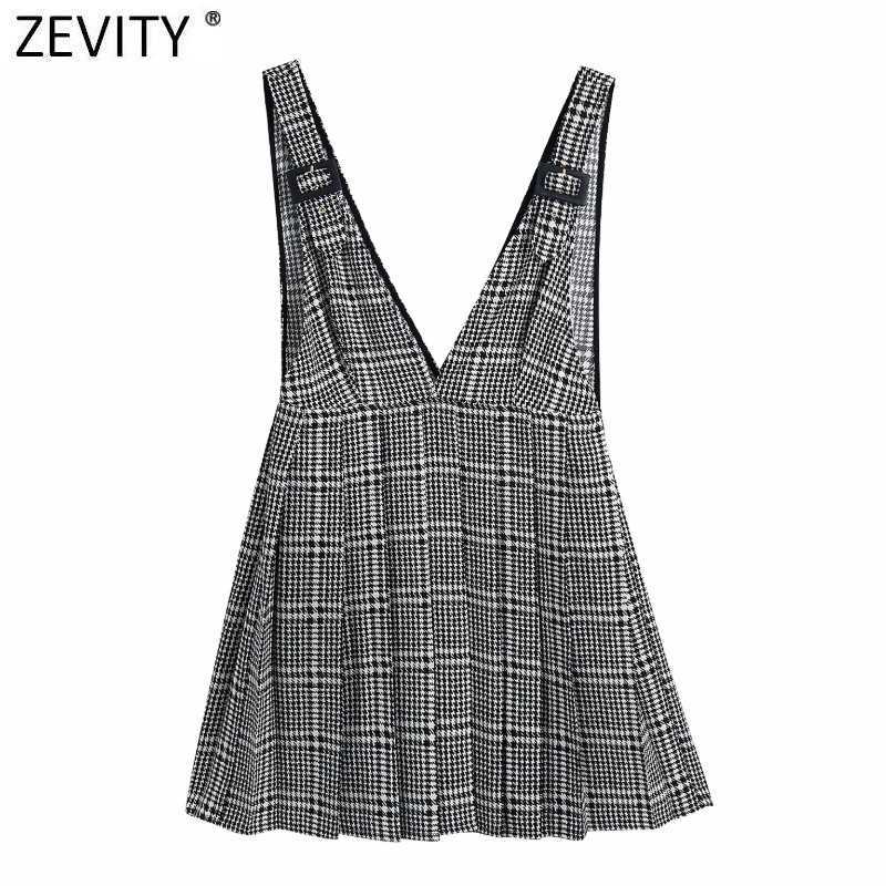 Zevity Women Vintage Houndstooth Print Suspender Skirt Faldas Mujer Female Side Zipper Chic Party Vestido Brand Skirts DS5000 210603, As pic ds5000bb
Zevity Women Vintage Houndstooth Print Suspender Skirt Faldas Mujer Female Side Zipper Chic Party Vestido Brand Skirts DS5000 210603, As pic ds5000bb