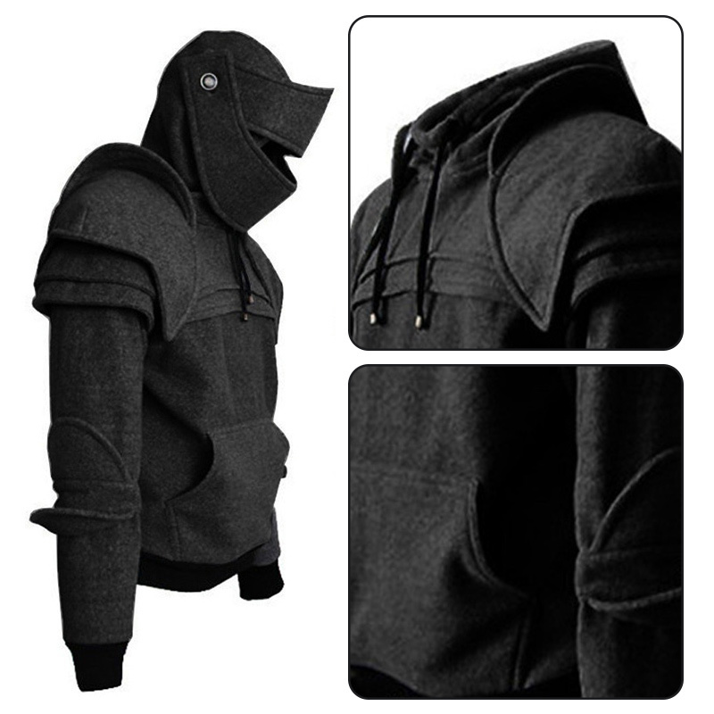 Men's sweatshirt hoodies warm Cosplay Medieval Hoodie Gothic Long Sleeve Sweatshirts Costume 201020