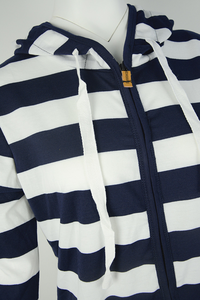 Big Yard Striped Hoodies Women Coats Casual Winter Ladies Sweatshirt Spring Long Sleeve Female Suits 201112