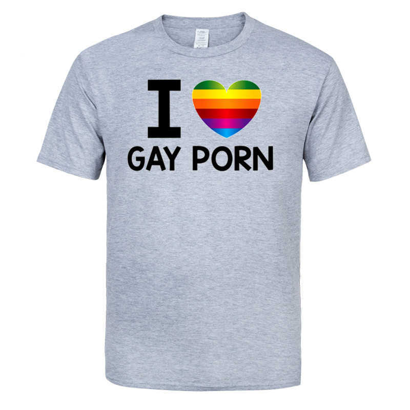 Summer Man's I LOVE GAY PORN T Shirts Men O-neck Fashion Printed Hip-Hop Tee Camisetas Clothing Casual Top 210629